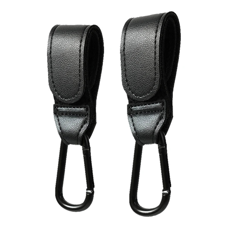 Baby Stroller Hook Fashion PU Leather Adjustable Pram Hook Cart Organizer Diaper Bag Hanger Children Boy Girl Travel Accessories