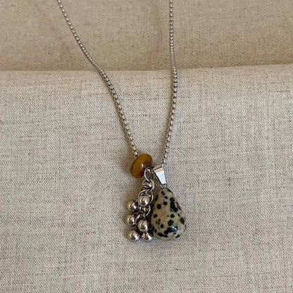 Irregular Tiger Eye Stone Pendant Necklace for Women, Fashion Long Chain Gift for Party, Aesthetic Jewelry Accessories