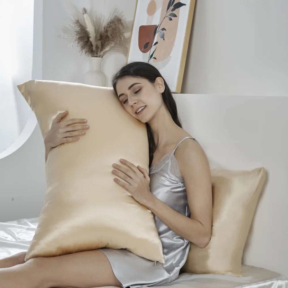 100% Natural Mulberry Silk Pillowcase Luxury Mommy Pillowcases for Hair and Skin with Hidden Zipper