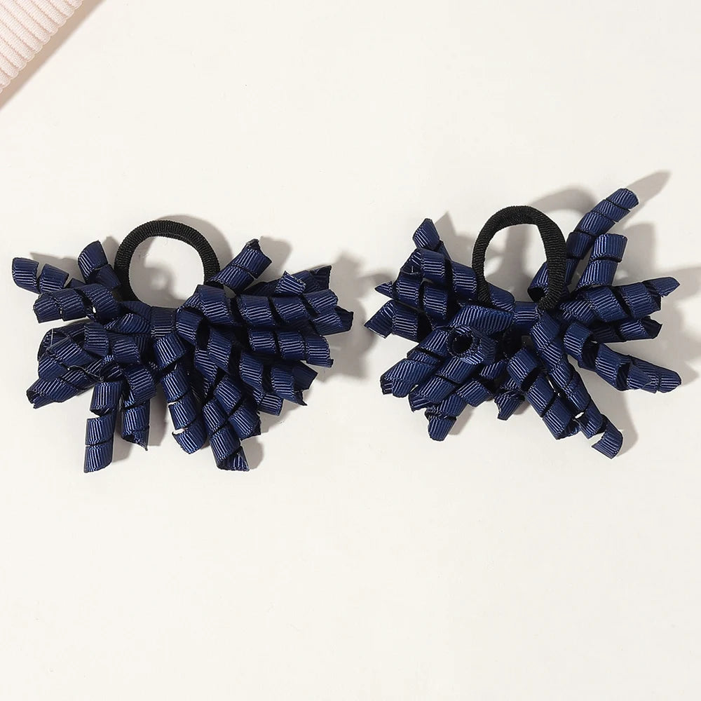 6Pcs Trendy Firework Hair Ties Rainbow Curly