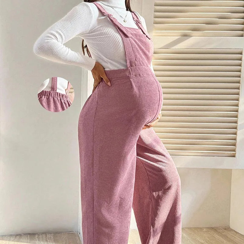 Maternity Corduroy Overalls Pregnancy Clothing for Pregnant Women Pants Autumn Winter