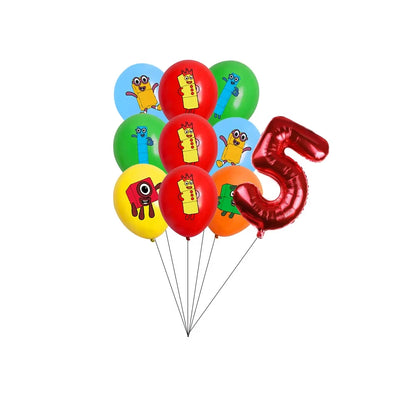 Number Birthday Decorations Building Blocks Tablecloth Banner Spiral Cake Topper Balloon for Kids Baby Shower Supplies Gifts