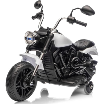 3-Wheel Kids Ride on Motorcycle w/Detachable Training Wheels/Reverse/Headlight 12V Electric Ride on Toy for Toddler Boys Girls