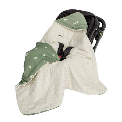 Newborn Baby Blanket With Hooded Windproof Go Outside Warm Portable Swaddle Wrap In Basket Baby Car Safety Seats For 0-3 Months