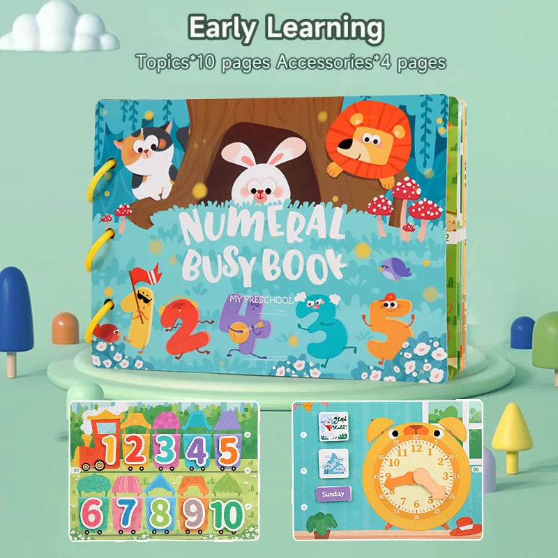 Montessori Baby Busy Book My First Book Early Learning Education Toy for Toddlers