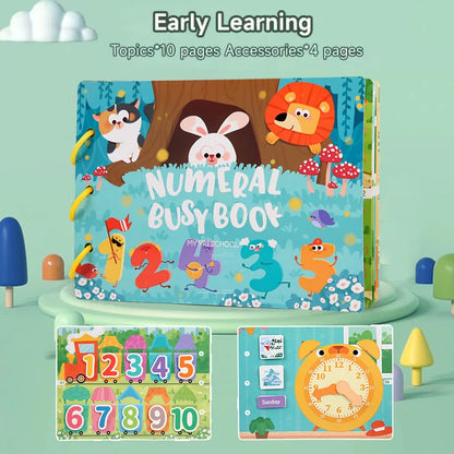 Montessori Baby Busy Book My First Book Early Learning Education Toy for Toddlers