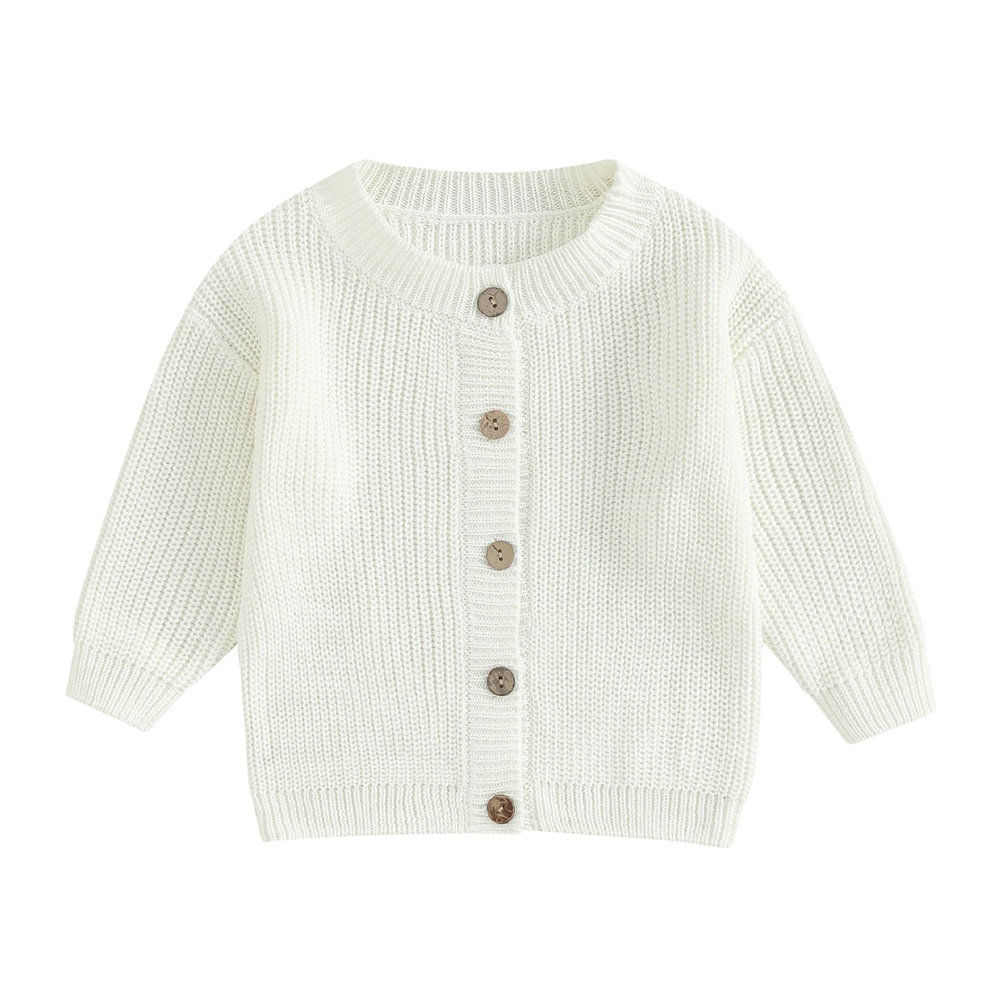 Infant Newborn Baby Girls Knit Cardigan Cute Long Sleeve Round Neck Solid Color Button Down Sweater Fall Tops 0-18M