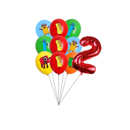 Number Birthday Decorations Building Blocks Tablecloth Banner Spiral Cake Topper Balloon for Kids Baby Shower Supplies Gifts
