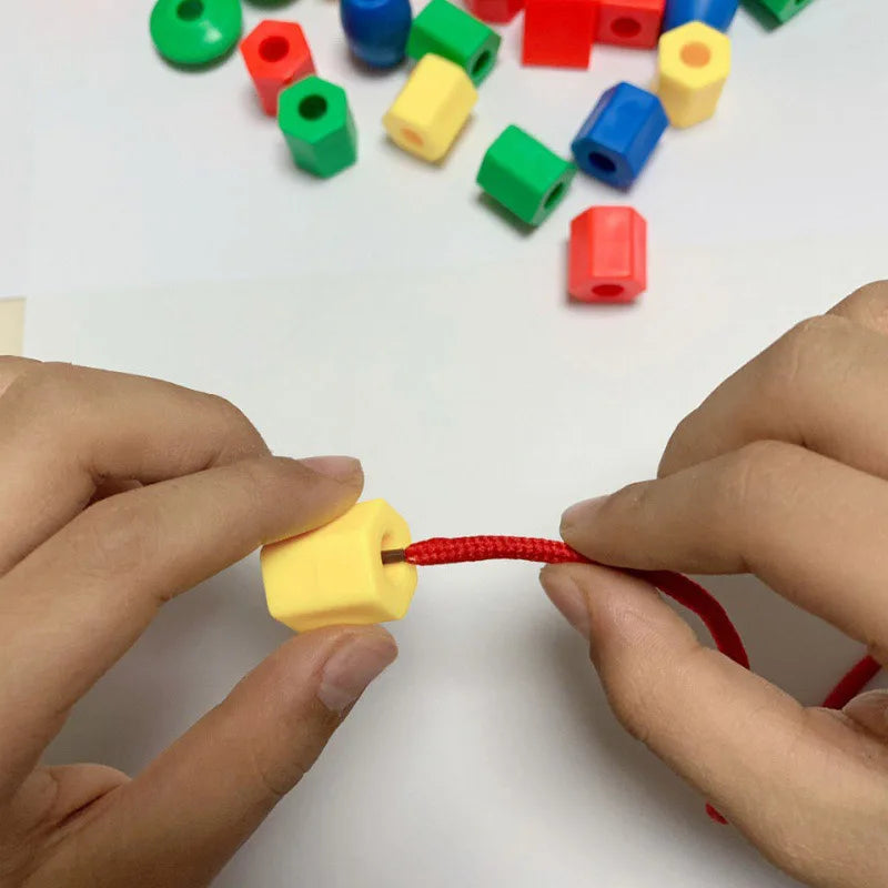 50PCS Threading Beads For Toddlers Educational Occupational Therapy Sensory Toys Fine Motor Skills Activities