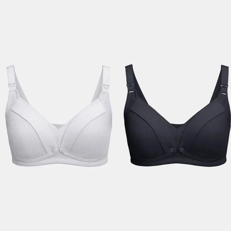 Front Button Maternity Nursing Bra Adjustable Cotton Wire Free