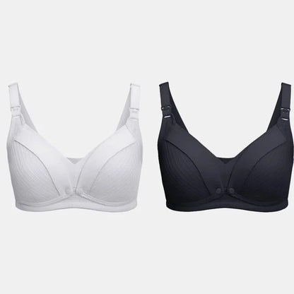 Front Button Maternity Nursing Bra Adjustable Cotton Wire Free