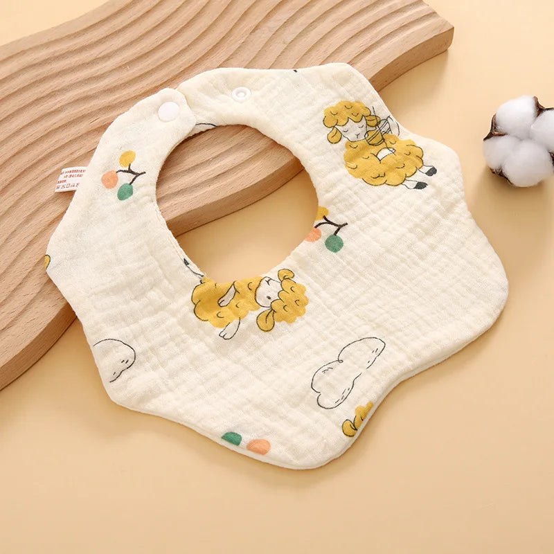 6 Layer Cotton Gauze Baby Bib Babies Accessories Newborn Baby Apron Feeding Bib Muslin Burp Cloths Kids Saliva Towel New Born
