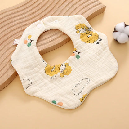 6 Layer Cotton Gauze Baby Bib Babies Accessories Newborn Baby Apron Feeding Bib Muslin Burp Cloths Kids Saliva Towel New Born