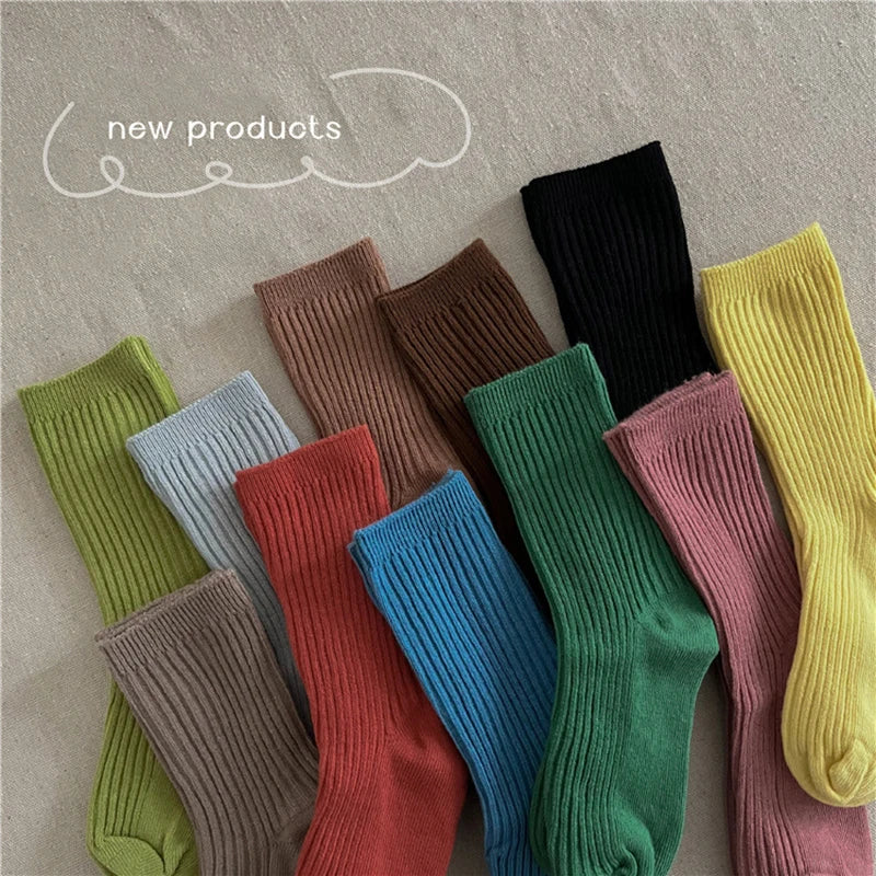 1-10Years Kids Boys Girls School Sock Stripped Toddlers Ankle Socks Cotton Children's Casual Sock Soft