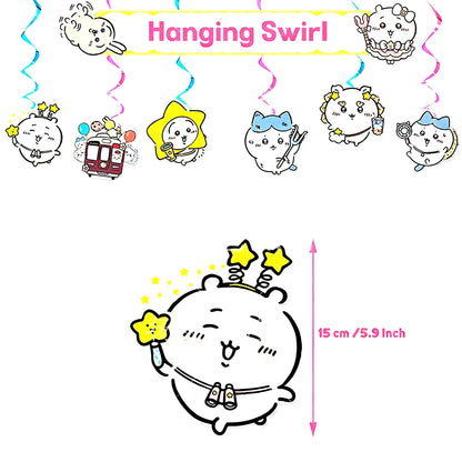 Cartoon Chiikawa Hachiware Usagi Birthday Party Decoration Background Balloon Set Cake Topper Backdrop Baby Shower Kid Gift Prop
