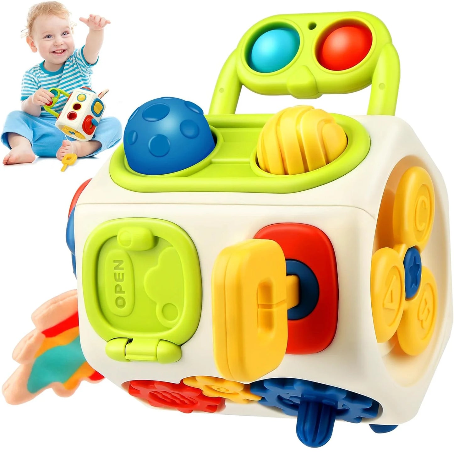 Busy Cube Toys for Toddler Sensory Activities Busy Board Early Educational Learning Travel Toys Gift for Kids