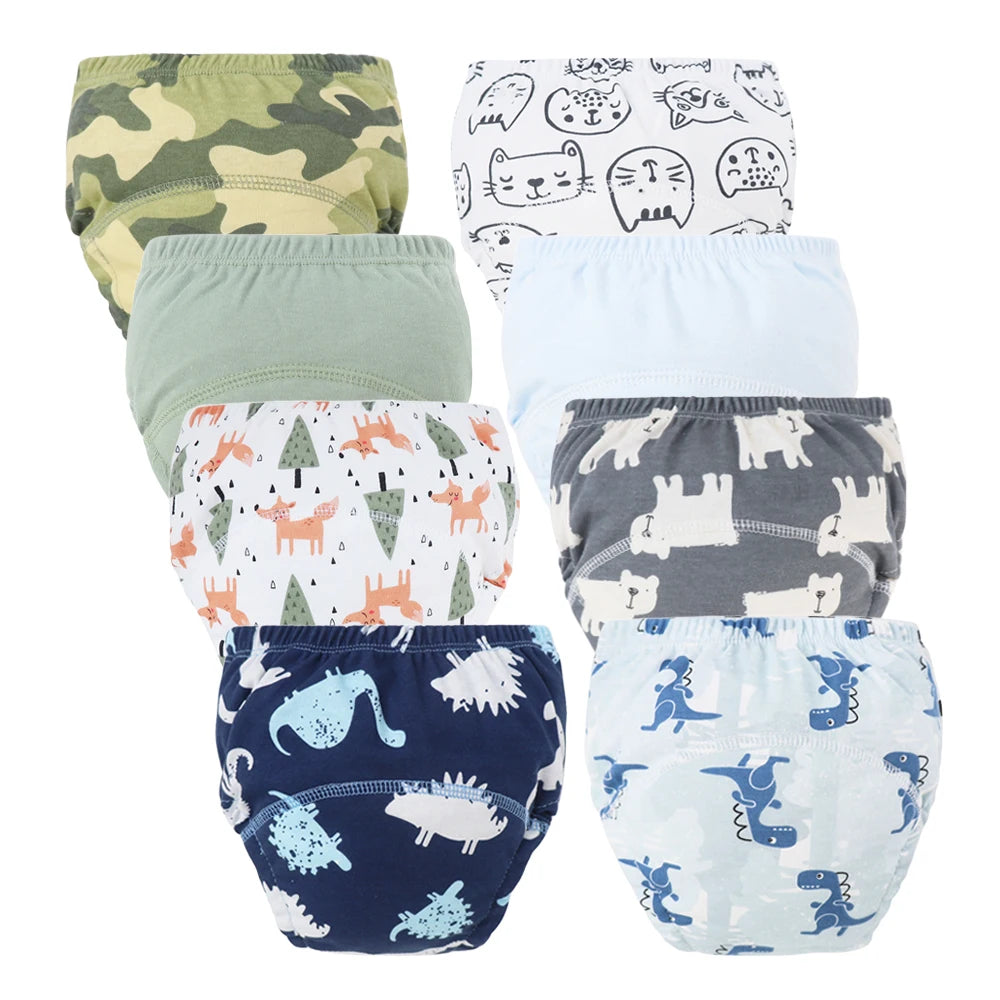 8pcs/6pcs Washable Baby Potty Training Pants Reusable Toilet Trainer Panty Reusable Cloth Diaper