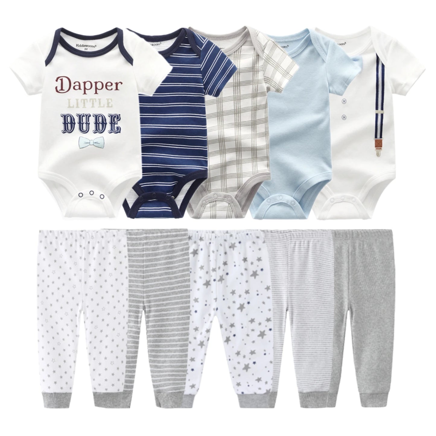 10Pcs Cartoon 100%Cotton Baby Girl & boy Clothes 0-12M Baby Clothes Sets Sleeveless