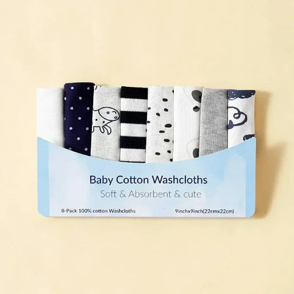 5–8 Piece Cotton Baby Towel Set, Soft Saliva Towels, Nursing Cloths, Washcloths for Newborn Boys and Girls