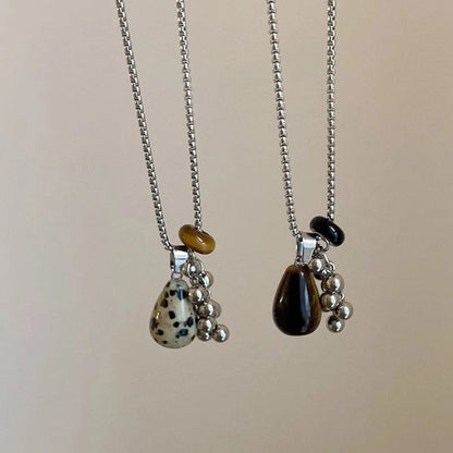 Irregular Tiger Eye Stone Pendant Necklace for Women, Fashion Long Chain Gift for Party, Aesthetic Jewelry Accessories