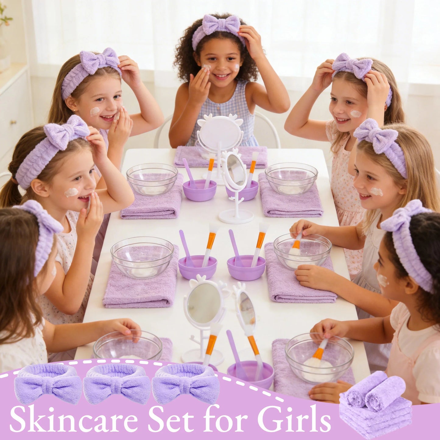 6/8/10/12/14/16Sets Spa Party Supplies for Girls Birthday Party DIY Kids Birthday Party Supplies Favors