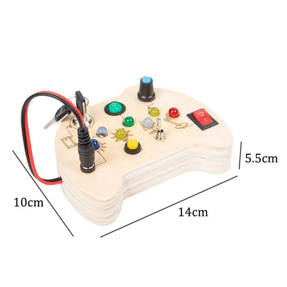 Montessori Busy Board Children Toys Led Light Switch Simulate Car Steering Wheel Travel Activities Sensory Game Educational Toys