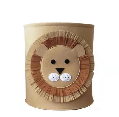 1/2/3/5PCS Baby Storage Basket Panda Dinosaur Cartoon Felt Organizer Laundry Dirty Clothes Bucket Toy Storage Box Gift Ideas