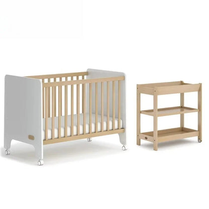 Children's Furniture Set Crib and Changing Bed Combination Solid Wood Crib Wooden Simple Changing Table