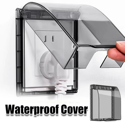 Power Outlet Portable Self-Adhesive Switch Protective Cover Waterproof Kids Safety Electric Plug Cover Protector