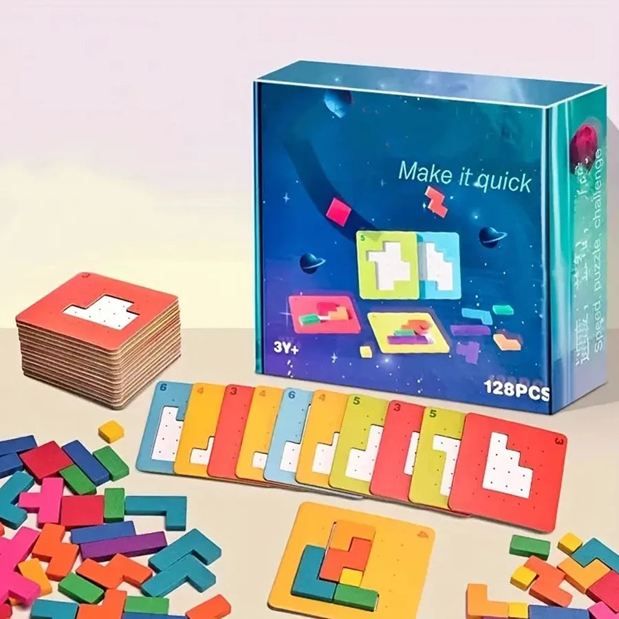 1 Set Colorful Puzzle Game Brain Teaser Toy for Kids Block Puzzle for Mind Exercise Children Toy Gift Challenge for Two Players