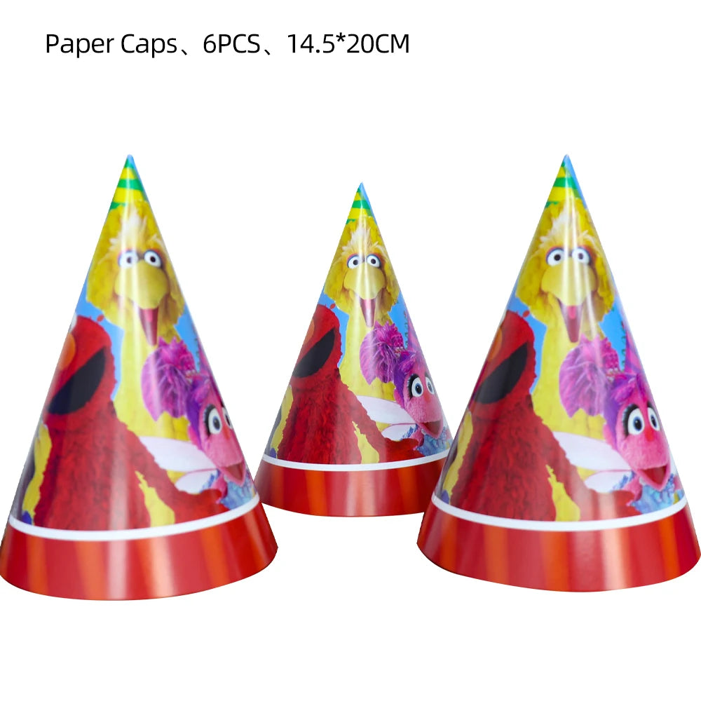 Cartoon Sesames Street Birthday Party Decorations Balloons Plate Cup Banner Tableware Set for Baby Shower Party Favors Kids Gift
