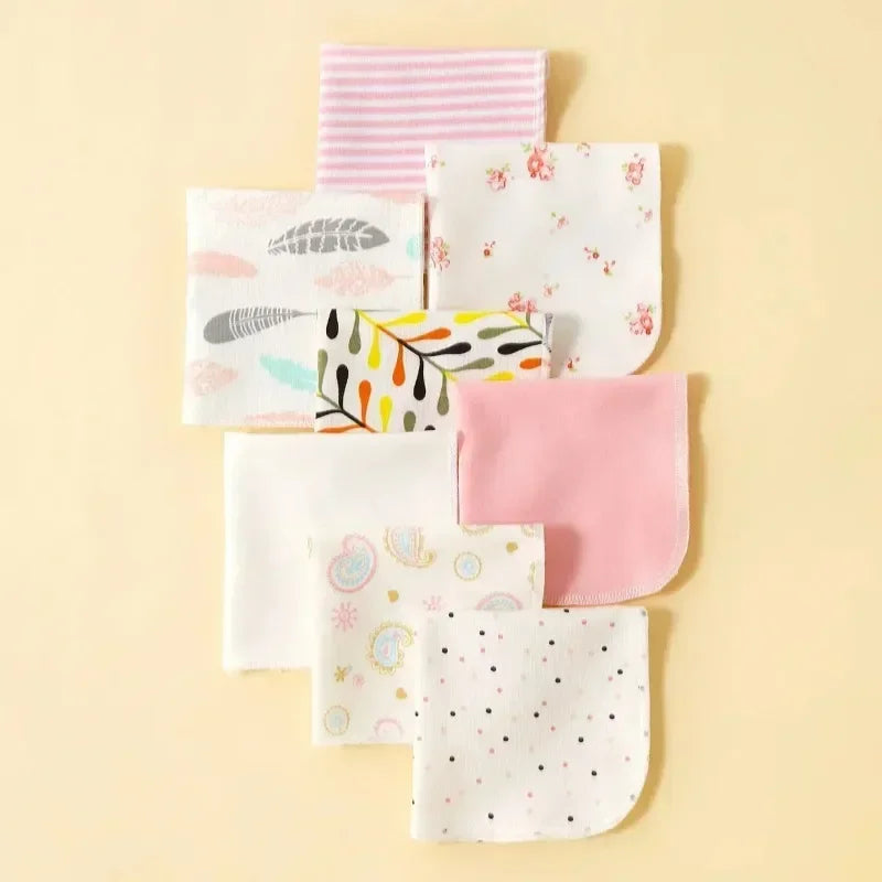 5–8 Piece Cotton Baby Towel Set, Soft Saliva Towels, Nursing Cloths, Washcloths for Newborn Boys and Girls