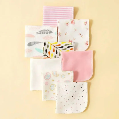 5–8 Piece Cotton Baby Towel Set, Soft Saliva Towels, Nursing Cloths, Washcloths for Newborn Boys and Girls