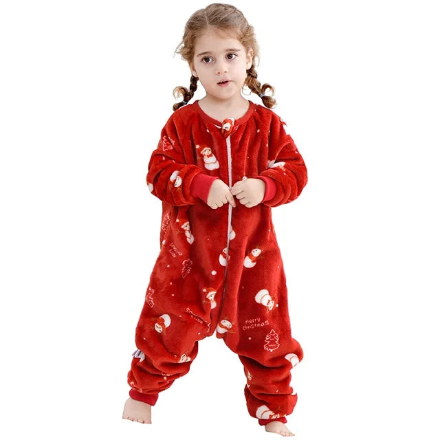 MICHLEY Duck Cartoon Flannel Sleeping Sack Winter Clothes Toddler Girls Boys 1-7T