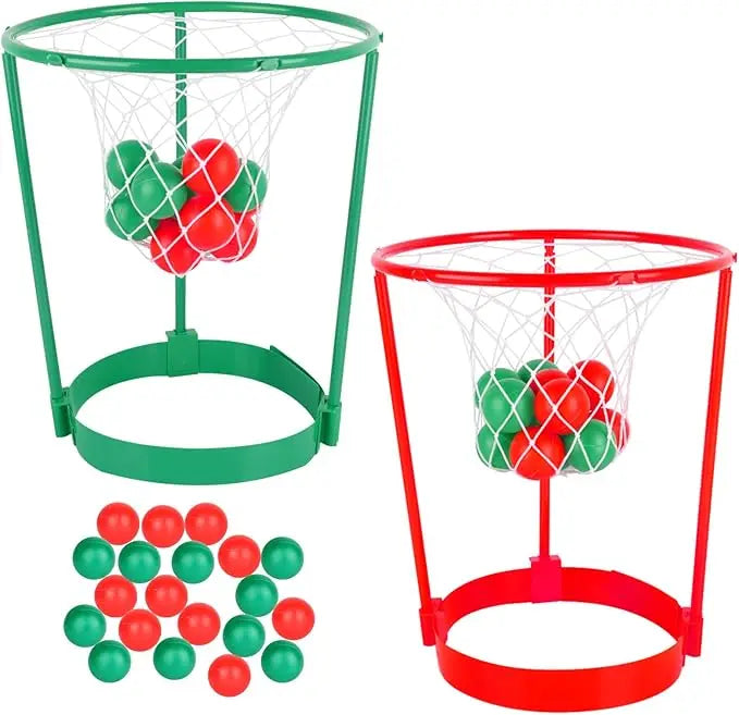 Head Hoop Basketball Party Game Set for Kid Adult Outdoor Sports Game Basket Net Headband with Balls for Birthday Christmas Gift