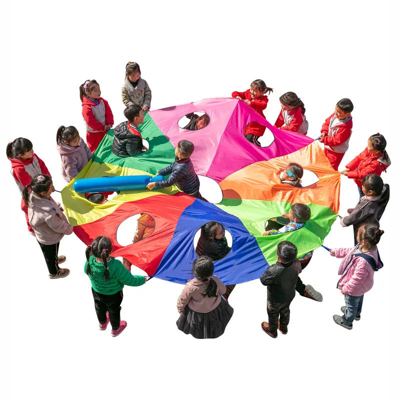 Whack a Mole Colorful Mat Rainbow Umbrella Parachute Toys Kindergarten Parent-child Activities Game Props Children Outdoor Sport