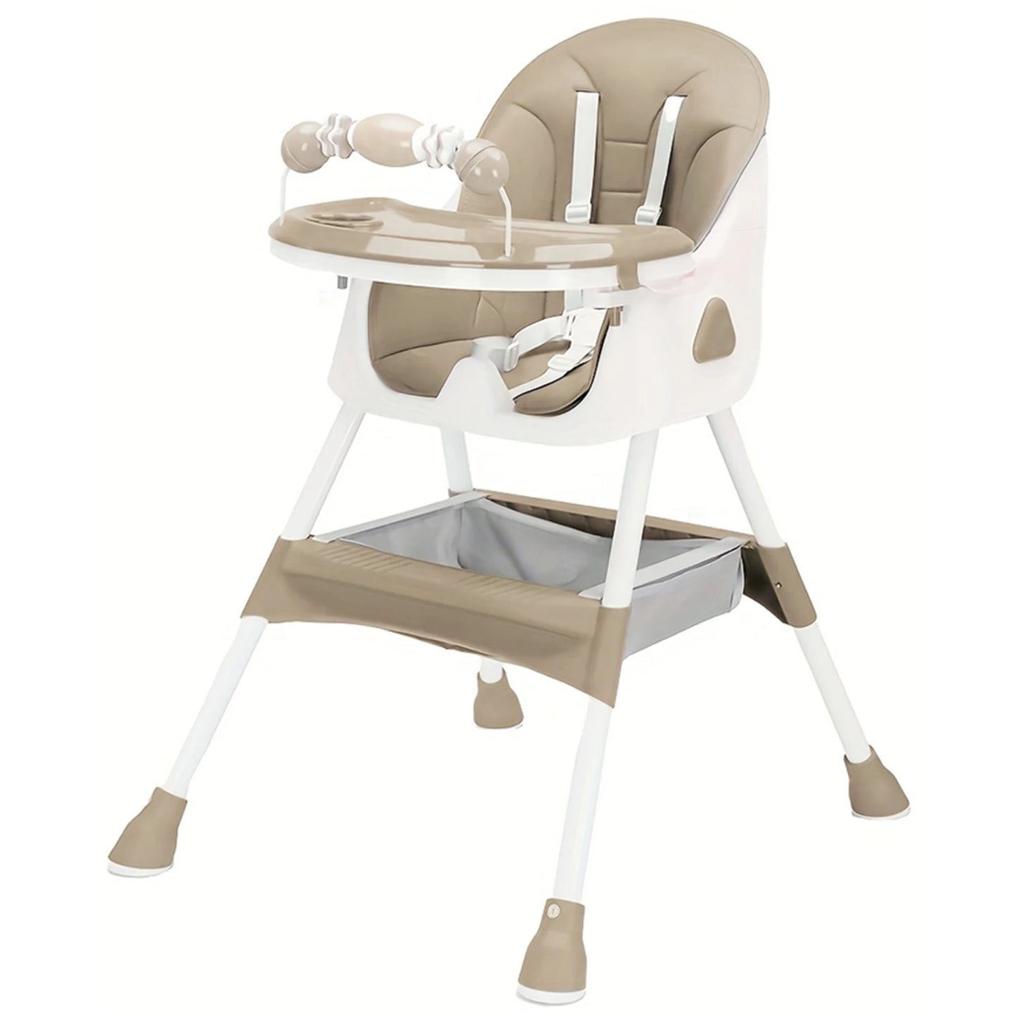 Foldable Baby Highchair 6 Months Plus, with Large Anti slip Pad & Toy Rack, Easy to Clean Feeding