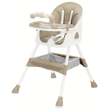 Foldable Baby Highchair 6 Months Plus, with Large Anti slip Pad & Toy Rack, Easy to Clean Feeding