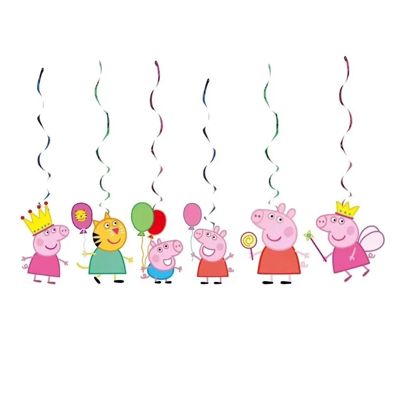 Peppa Pig Birthday Party Decorations Balloons Plate Cup Banner Tableware Set for Baby Shower George Page Party Favors Kids Gifts