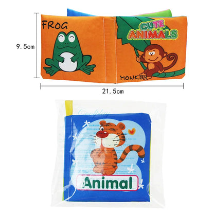 Baby Soft Cloth Book 0-36 Month Montessori Early Educational Toys Cognitive Book for Toddler