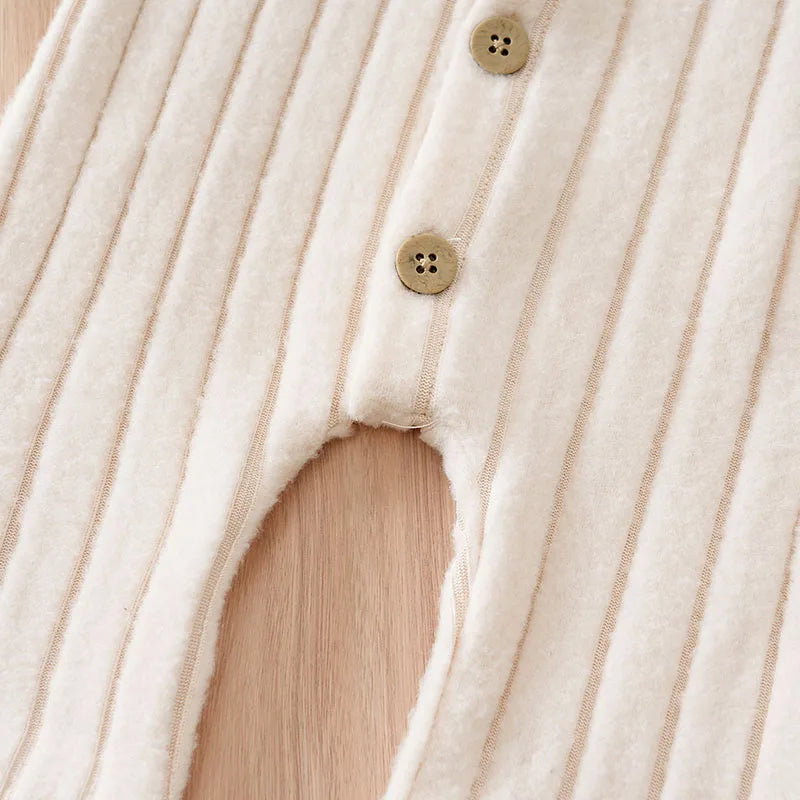 Winter Baby Toddler Onesie & Hats Button Bear Warmth Lovely 0-18 Months Newborn Knitted Romper Round Neck Soft
