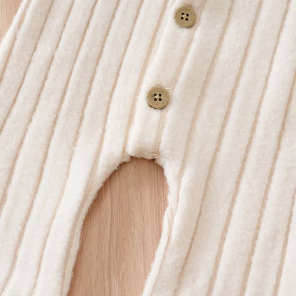 Winter Baby Toddler Onesie & Hats Button Bear Warmth Lovely 0-18 Months Newborn Knitted Romper Round Neck Soft