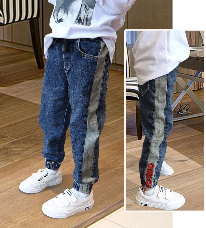 IENENS Boy Girls Trousers Skinny Jeans Elastic Waist Pants 4-13 Years Kids Boys Denim Clothing Clothes Sports Bottoms