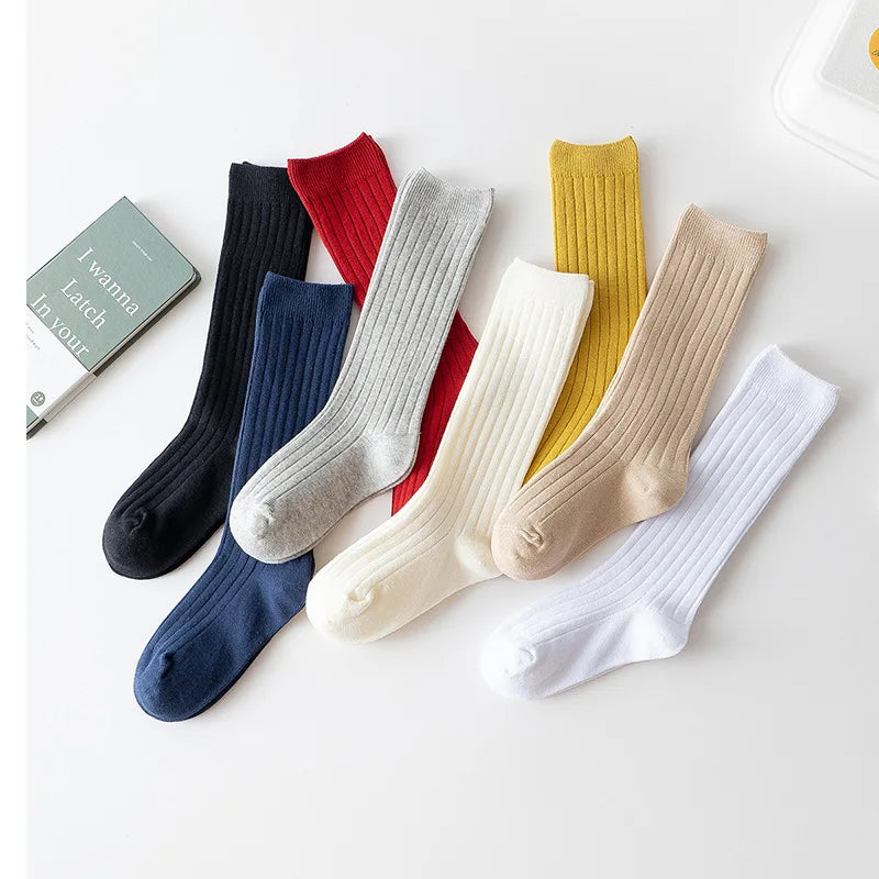 0-12Y Boys and Girls Cotton Socks Knee High