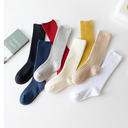 0-12Y Boys and Girls Cotton Socks Knee High