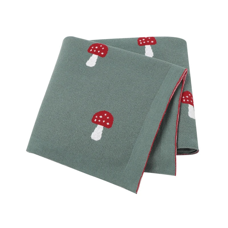 Baby Blankets Newborn Cartoon Swaddle Wrap Monthly Blankets 100%Cotton Knitted Toddler Infant Outdoor Playing Clip Mats 100*80cm