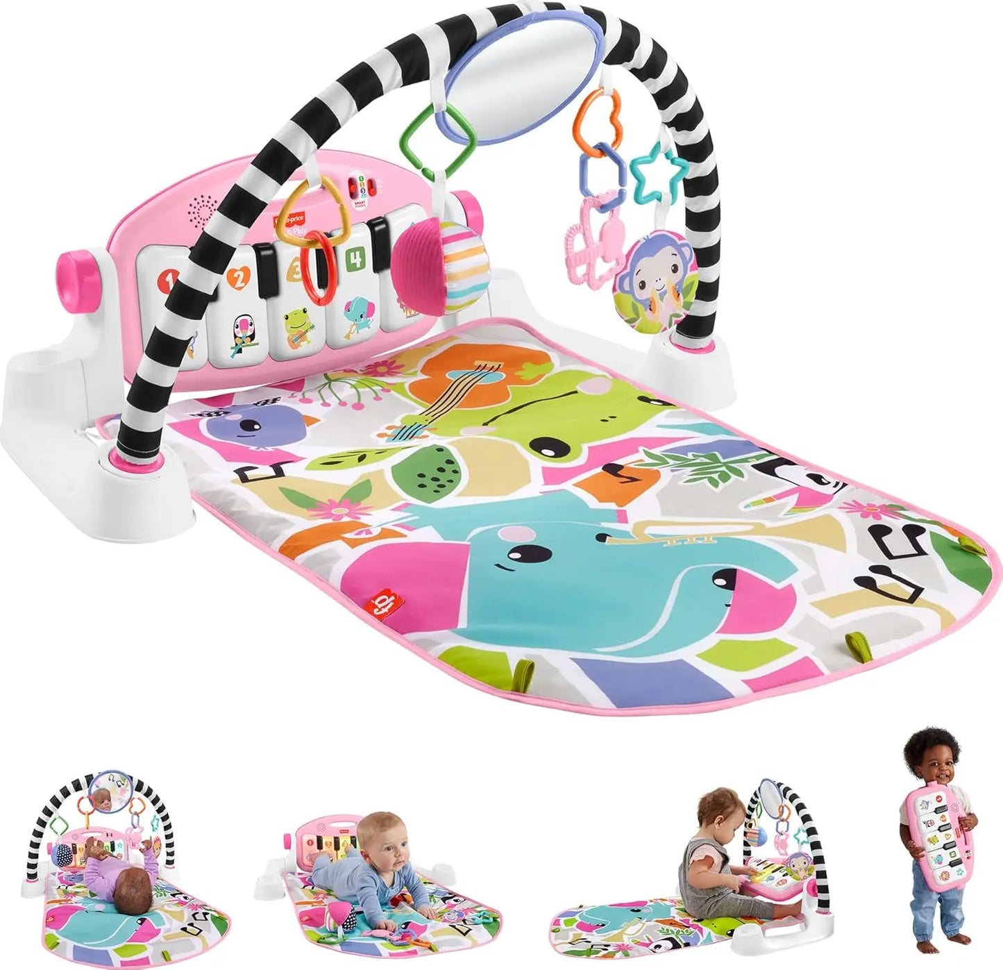 Interactive Baby Playmat with Piano Gym, Lights & Music for Newborns 0+ Months Developmental Toy