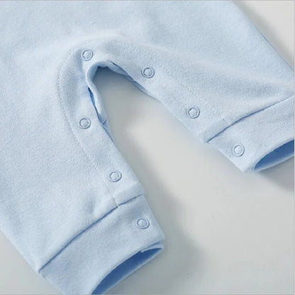 100% Cotton Baby Romper, Solid Color One-Piece Sleepsuit for Newborn Boys and Girls, Spring & Autumn Wear