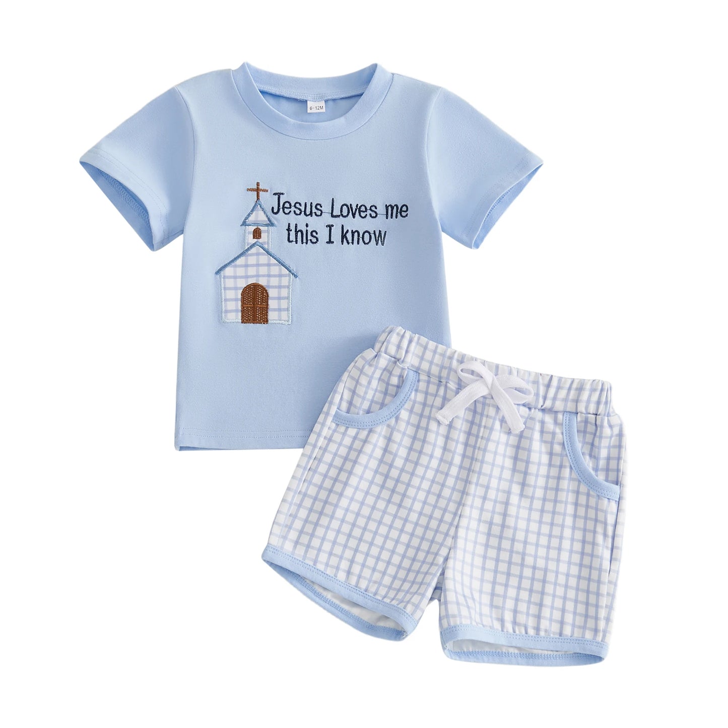 Boys Shorts Sets Short Sleeve Plaid Shorts