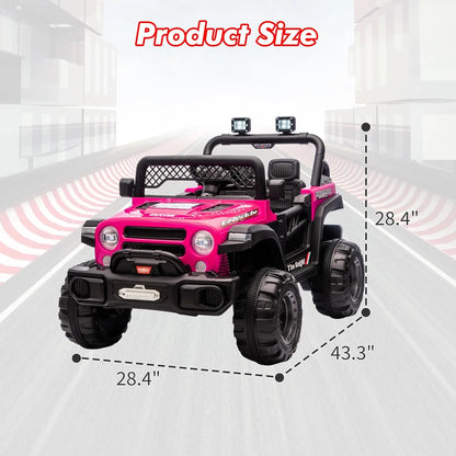 12V Kids Ride On Car,2 Seater Electric Toy Car for Toddlers and Children,with Remote Control, Battery-Powered,Music,Led Lights